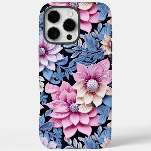 Embossed Pink Florals  Case-Mate iPhone Case (Back)