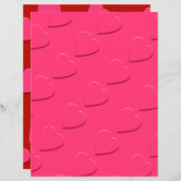 Blush Pink Hearts Pattern White Scrapbook Paper