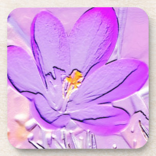 Embossed Purple Crocus Coaster