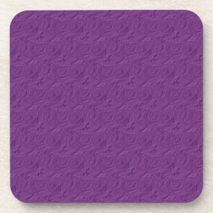 Embossed Roses Lavender Purple COASTER
