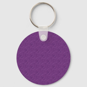 Embossed Roses Lavender Purple Key Ring