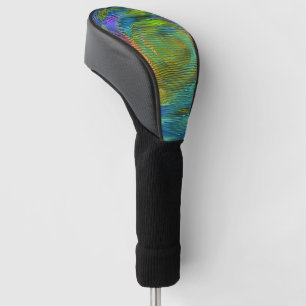 Embossed spiral rainbow and messy stripes golf head cover