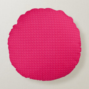 Embossed Swirls-Candied Pink-Round Throw Pillow