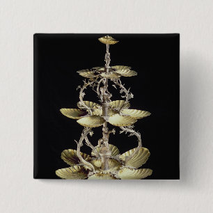 Embossed table centrepiece 15 cm square badge