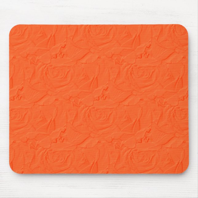 Embossed Textured Roses Mouse Pad, Orange Pad (Front)