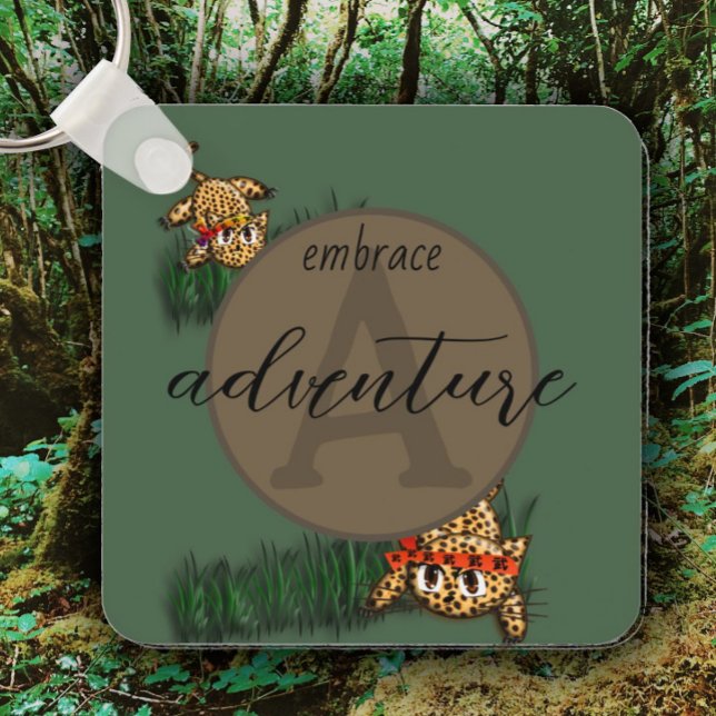 Embrace Adventure Cute Leopard Safari  Key Ring (Creator Uploaded)