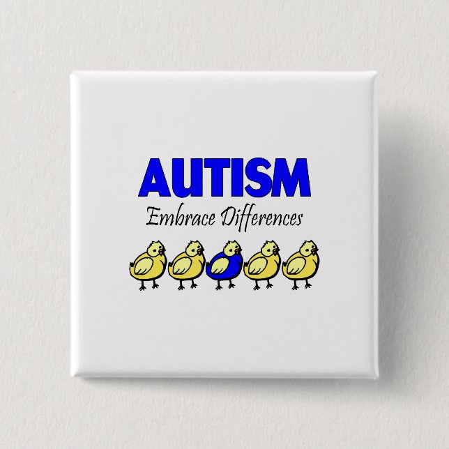 Embrace Autism (Ducks) 15 Cm Square Badge (Front)