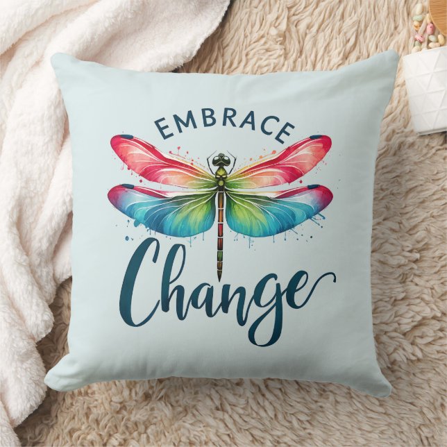 Embrace Change - Artistic Dragonfly Cushion (Blanket)