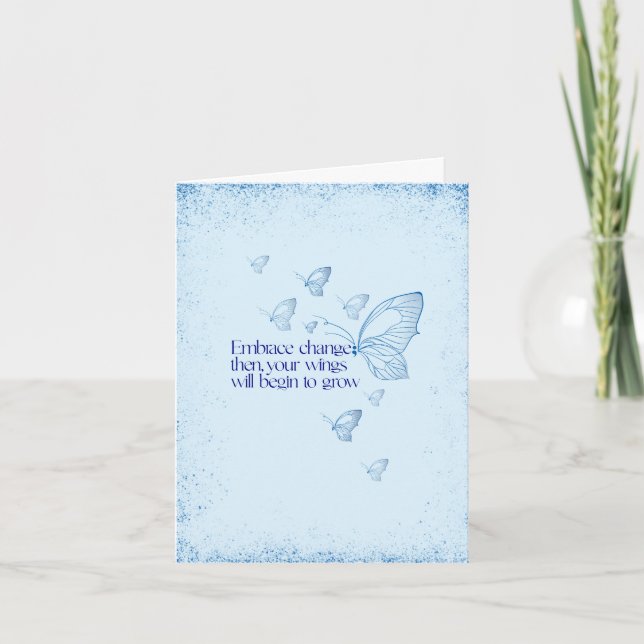 Embrace Change-Inspirational Semicolon Butterfly Card (Front)
