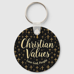 Embrace Christian Values: Love God, Love People Key Ring