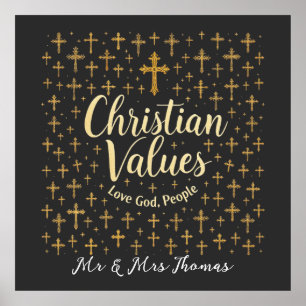 Embrace Christian Values: Love God, Love People Poster