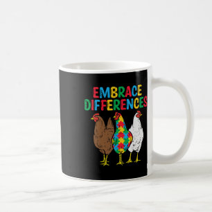 Embrace Differences 3 Chickens Puzzle Autism Aware Coffee Mug