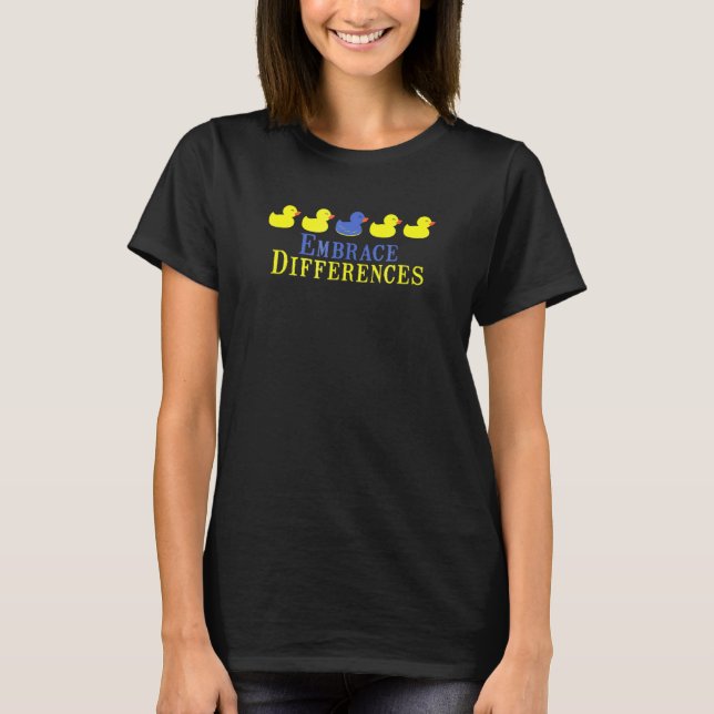 Embrace Differences Autism Awareness Month T-Shirt (Front)