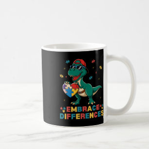 Embrace Differences Autism Awareness T-rex Puzzle Coffee Mug