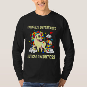 Embrace Differences Autism Awareness Unicorn T-Shirt