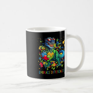 Embrace Differences Autism Dinosaur T-rex Puzzle H Coffee Mug
