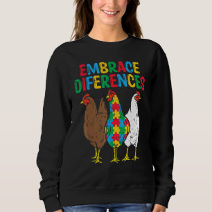 Embrace Differences Chicken Puzzle Autism Awarenes Sweatshirt