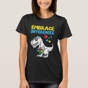 Embrace Differences Dino Toddler Boys Autism Aware T-Shirt