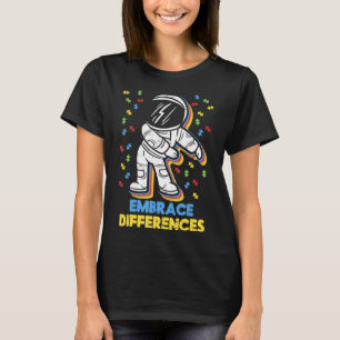 Embrace Differences Flossing Astronaut Autism Flos T-Shirt