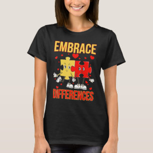 Embrace Differences Funny World Autism Day Puzzle T-Shirt