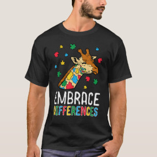 Embrace Differences Giraffe Puzzle Autism Awards T-Shirt