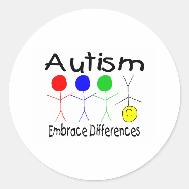 Embrace Differences (People) Classic Round Sticker (Front)