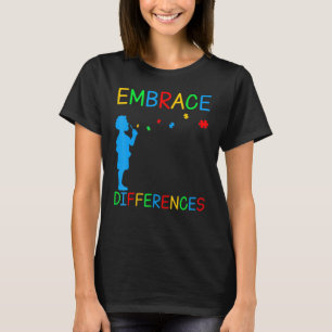 Embrace Differences Puzzle Autism Awareness Day T-Shirt