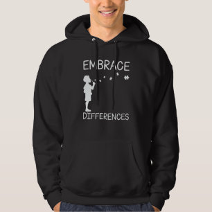 Embrace Differences Support Autism Awareness Day Hoodie