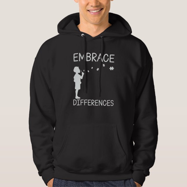 Embrace Differences Support Autism Awareness Day Hoodie (Front)