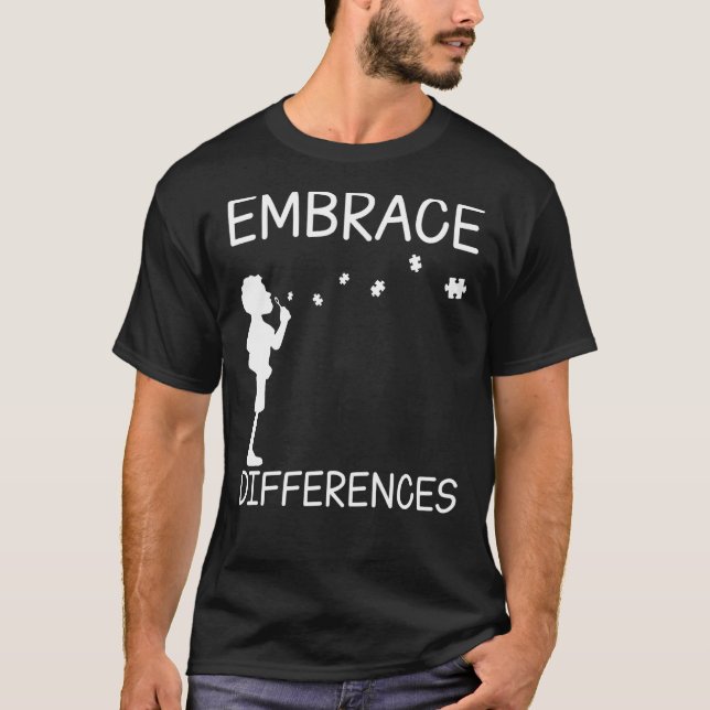 Embrace Differences Support Autism Awareness Day T-Shirt (Front)