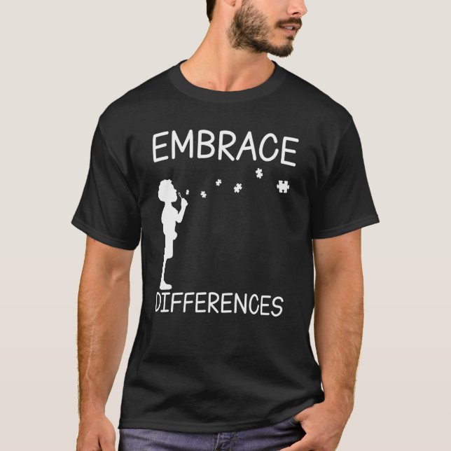 Embrace Differences Support Autism Awareness Day T-Shirt (Front)
