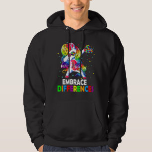 Embrace Differences Unicorn Dabbing Puzzle Autism Hoodie