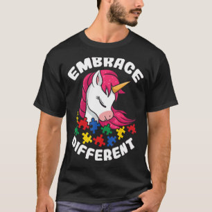 Embrace Different Unicorn Autism Puzzle Pieces Awa T-Shirt