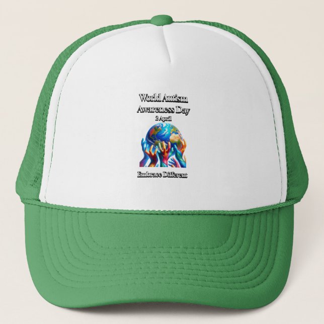 Embrace Different. World Autism Awareness Day. Trucker Hat (Front)