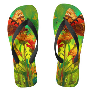 Embrace Diversity - Butterfly and Wild Flowers Thongs