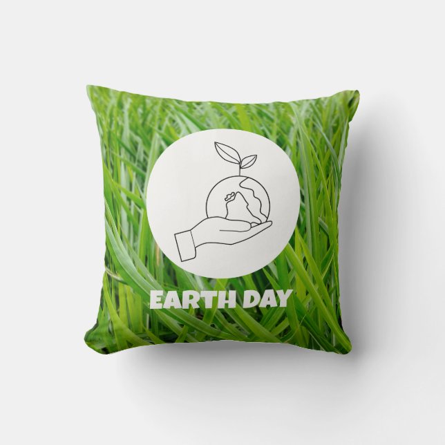 Embrace Earth Day with Sustainable Style Cushion (Front)