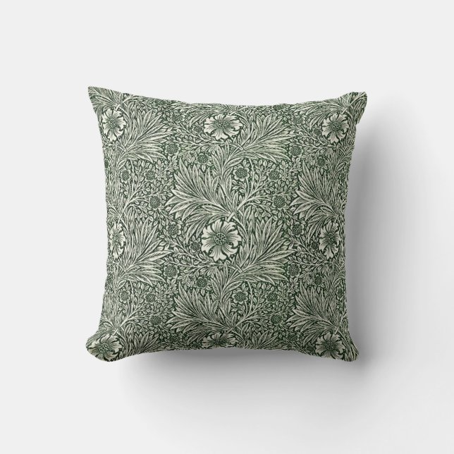 Embrace Elegance: Green Marigold Cushion (Front)