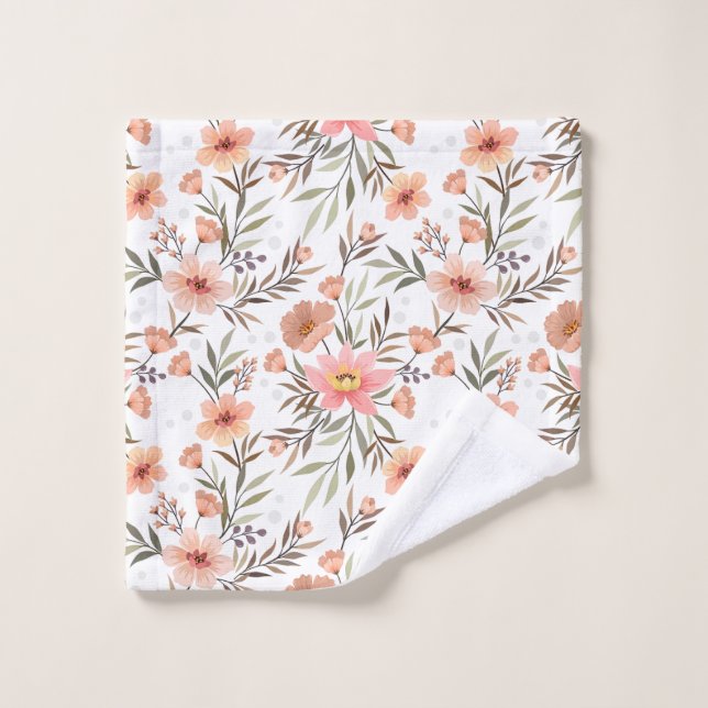 Embrace Elegance: Pink Boho Flowers Wash Cloth (Wash Cloth)