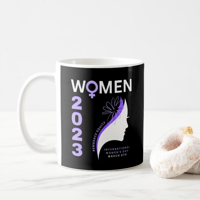 Embrace Equity International Women's Day 2023 Two- Coffee Mug (With Donut)