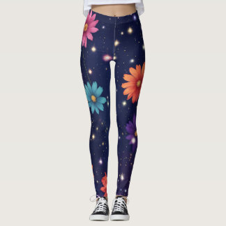 Embrace Every Petal with Flowers Design Leggins Leggings