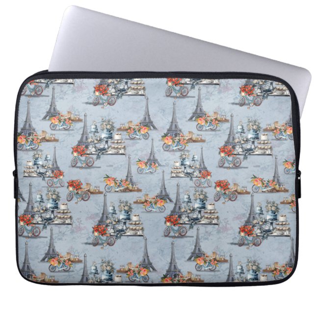 Embrace French country living in Refined Pale Blue Laptop Sleeve (Front)