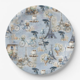 Embrace French country living in Refined Pale Blue Paper Plate