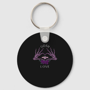 Embrace Goth Skeleton Heart Key Ring