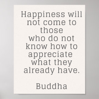Embrace Happiness A Buddha Quote Poster