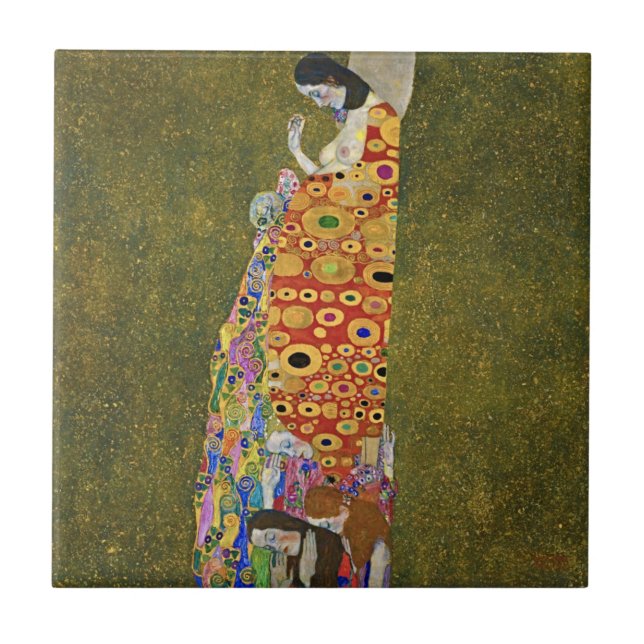 Embrace Hope with Gustav Klimt's Masterpiece Ceramic Tile (Front)