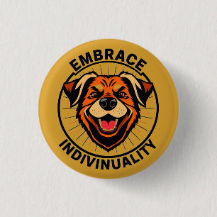 Embrace Individuality Text Circular Design 3 Cm Round Badge