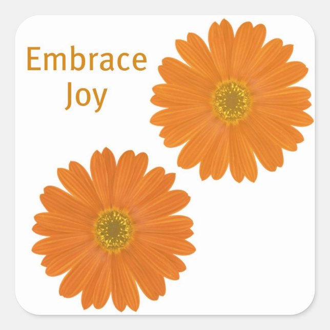 Embrace Joy Daisies Square Sticker (Front)