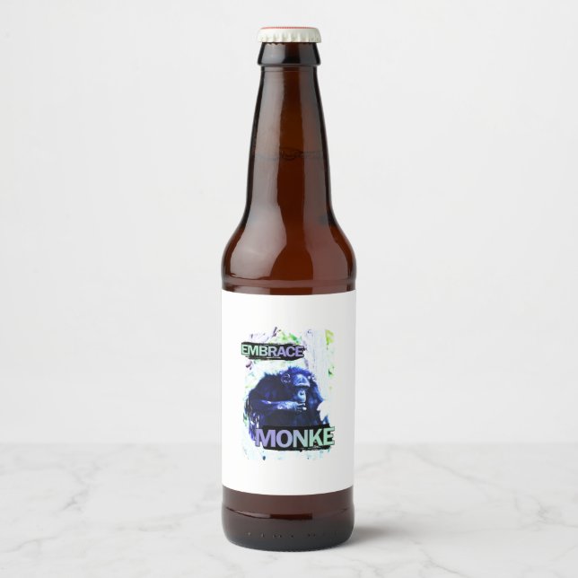 Embrace Monke Beer Bottle Label (Front)