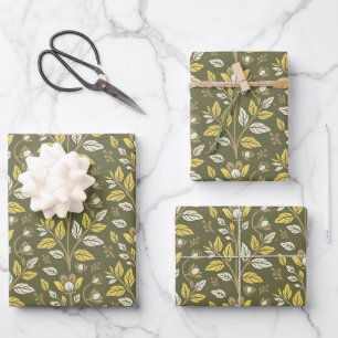 Embrace Nature with Elegant Floral Patterns Wrapping Paper Sheet