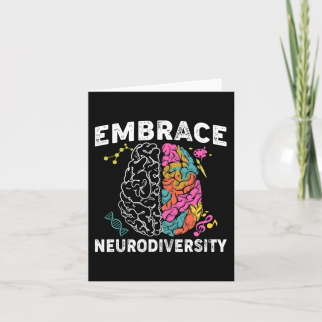 Embrace Neurodiversity ADHD Autism Awareness  Card (Front)